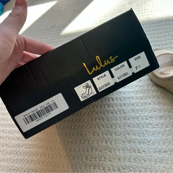 Lulu’s Beachy Dreams Natural Suede Espadrille Wedges Heels Size 7.5 - Picture 9 of 14